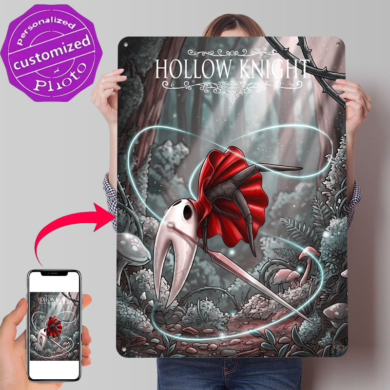 Retro Gaming At - Pôster de Metal Personalizado Hollow Knight