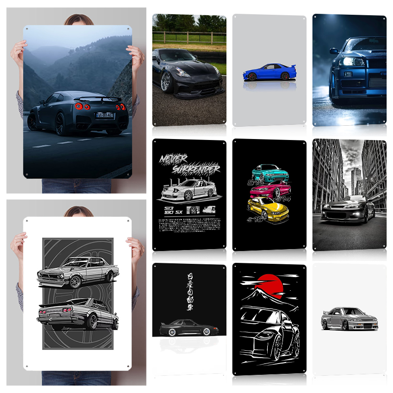 Retro Gaming At - (Nissan) cartazes retro carro metal arte