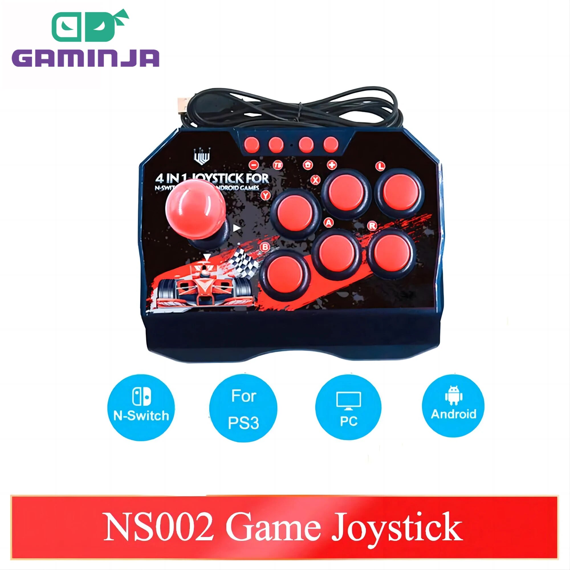 Retro Gaming Joystick - GAMINJA NS002 4 Em 1 Retro