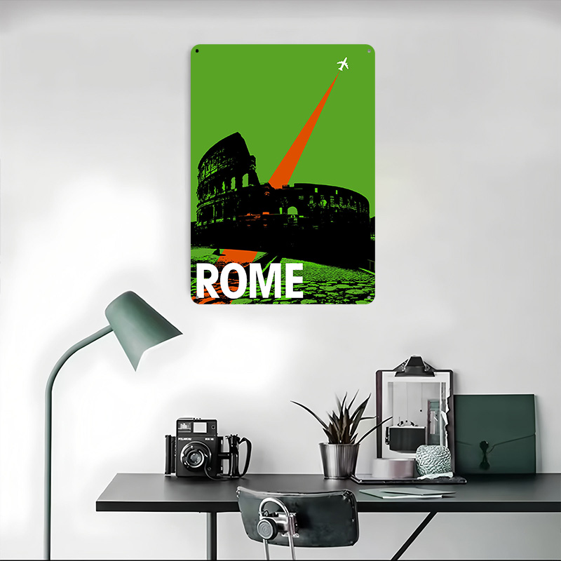 Roma viagem cartaz de metal pe - Retro Gaming At avaliação e preço