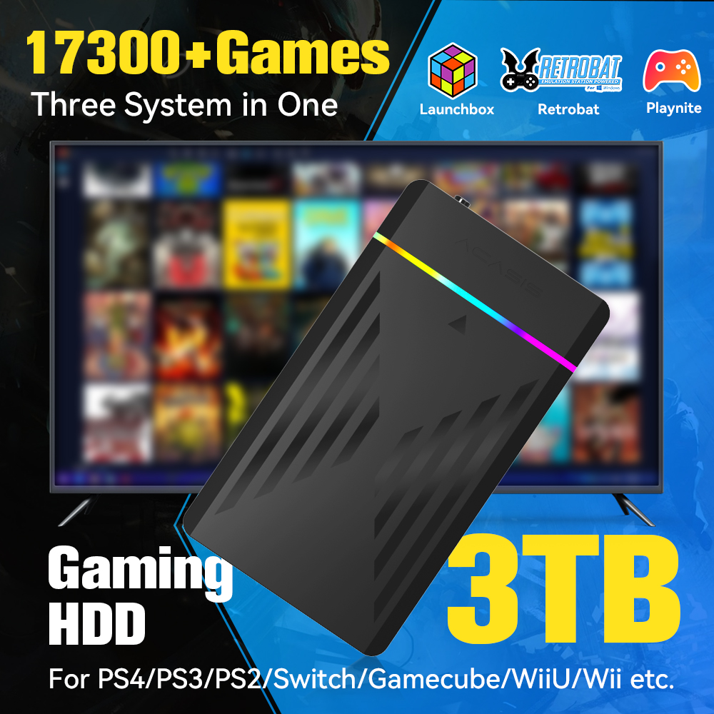3TB portátil Gaming HDD Launch - Retro Gaming Play Zone avaliação e preço